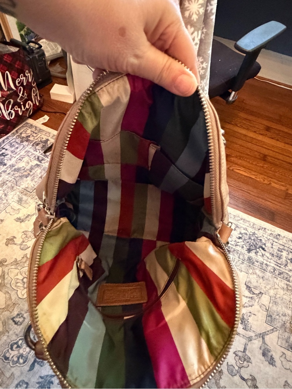 Coach Poppy Brown Leather Tote with Adjustable Crossbody Strap - Picture 3 of 6
